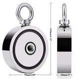 Magnet Fishing Double Sided D94mm 400KG Each Side Neodymium With 20m Rope