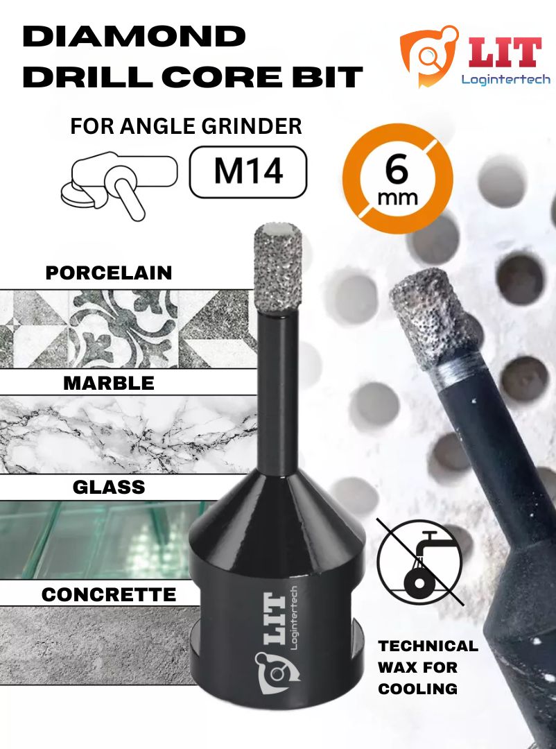 6mm M14 Diamond Drill Bit for Tile Marble Granite Dry Drilling in Ireland LogInterTech.IE