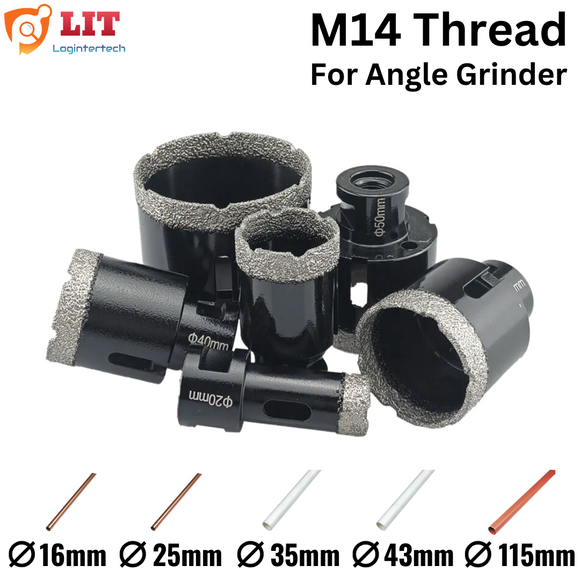 Diamond Hole Saw Dry Wet Drilling Core Bits M14 Thread Drill Tile Cutting Crowns
