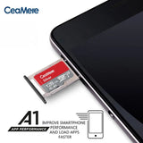 128GB CeaMere Silver ORIGINAL MICRO SD Class 10 Fast TF Memory Card Storage