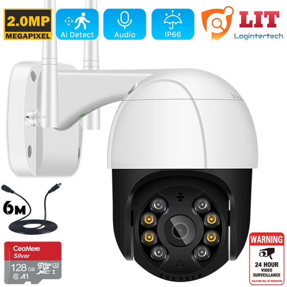 2MP WIFI Outdoor Camera PTZ IP Speed Dome CCTV Security Calving System Besder 128GB