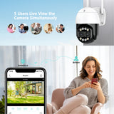 8MP outdoor dome CCTV camera by LogInterTech with dual lenses, PTZ features, 8x zoom, and WiFi connectivity.