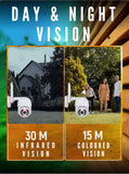 Day and night vision comparison of 8MP smart WiFi camera – 30m infrared vision and 15m full-color night mode