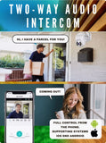 Two-way audio intercom feature with mobile control – 8MP security camera compatible with iOS and Android