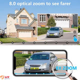 8X Optical Zoom WiFi Security Camera showing long-range clarity and license plate recognition on smartphone screen – Ideal for home, driveway, and outdoor surveillance by LIT LogInterTech 