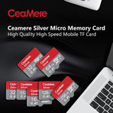 ORIGINAL 32 GB CeaMere Silver MICRO SD Class 10 Fast TF Memory Card Storage