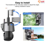 Easy to install outdoor security camera with adjustable mounting bracket for ceiling hanging or wall installation – flexible setup for home, poolside, or garden surveillance – LIT LogInterTech 