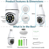 3MP Panoramic WiFi IP Camera E27 Light Bulb Calving HD Wireless Security Camera