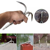 3 Claw Stainless Steel Grappling Hook Large 19CM With 20M Rope For Magnet Fishing