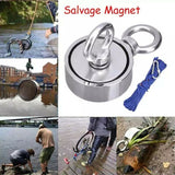 Magnet Fishing Double Sided D75mm 250KG Each Side Neodymium With 20m Rope