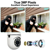 3MP Panoramic WiFi IP Camera E27 Light Bulb Calving HD Wireless Security Camera