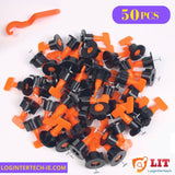 50pcs Floor Wall Tile Leveling System Tools Kit Reusable Spacers Flooring T-Type Twisted Spacer Clips