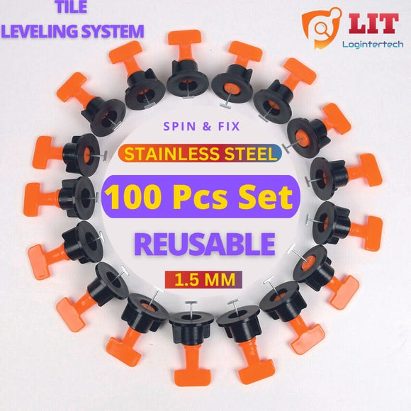100pcs Floor Wall Tile Leveling System Tools Kit Reusable Spacers Flooring T-Type Twisted Spacer Clips